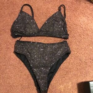 Windsor Sparkly Black & Silver Sexy 2-piece Set